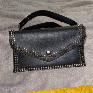 Wallet with belt black with silver new never used